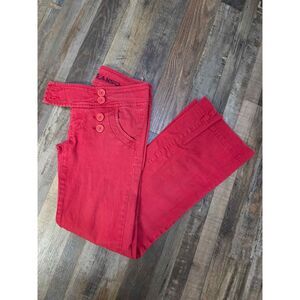 Papaya Jeans Vintage Y2K Red Sailor Style Button Front Pants